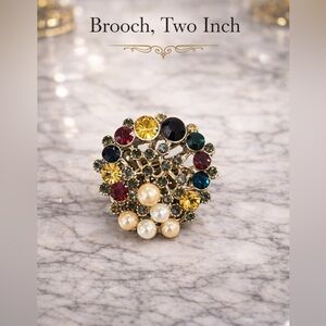 Crystal Pearl Brooch